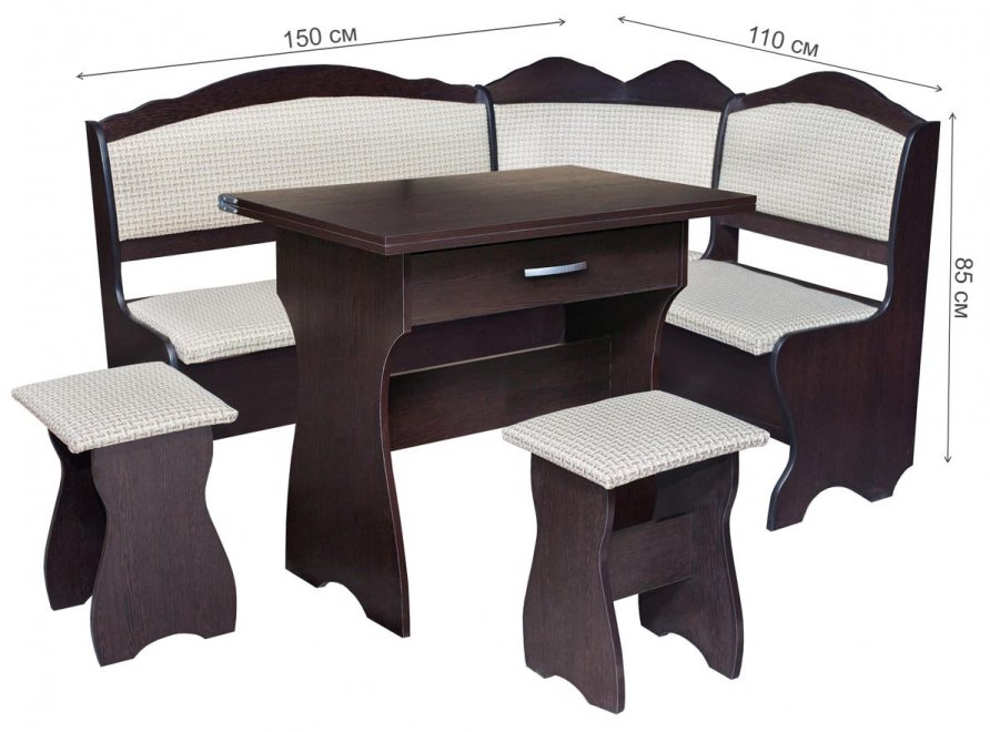 Кухонный уголок Елена венге / рогожка