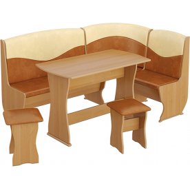 Кухонный уголок Уют-2 Люкс МФ-101.001 ольха / кожзам / бук / котричневый