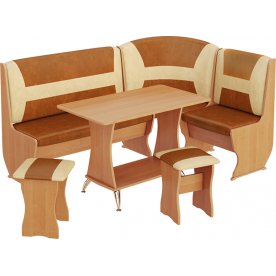 Кухонный уголок Уют-3 Люкс МФ-101.002 ольха / кожзам / бук / коричневый