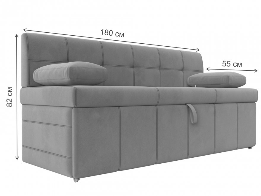 Кухонный диван Лео микровельвет коричневый