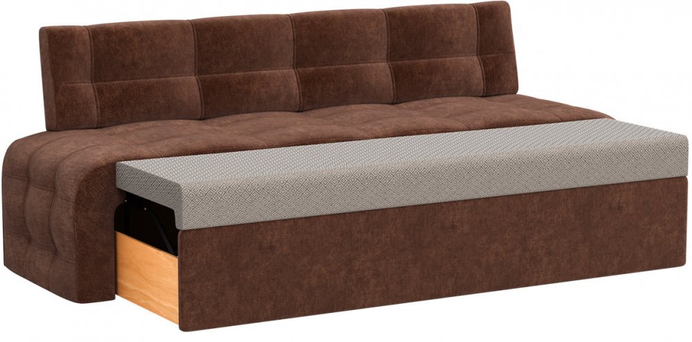 Кухонный диван Люксор микровельвет коричневый