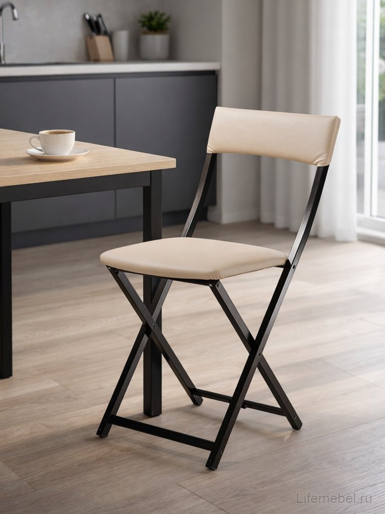 Стул на металлокаркасе Elevis ваниль крап / темный мусс