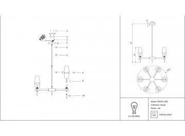 Люстра Lita H002PL-06G