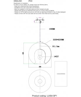 Подвесной светильник LUISA