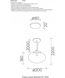 Подвесной светильник MALAGA