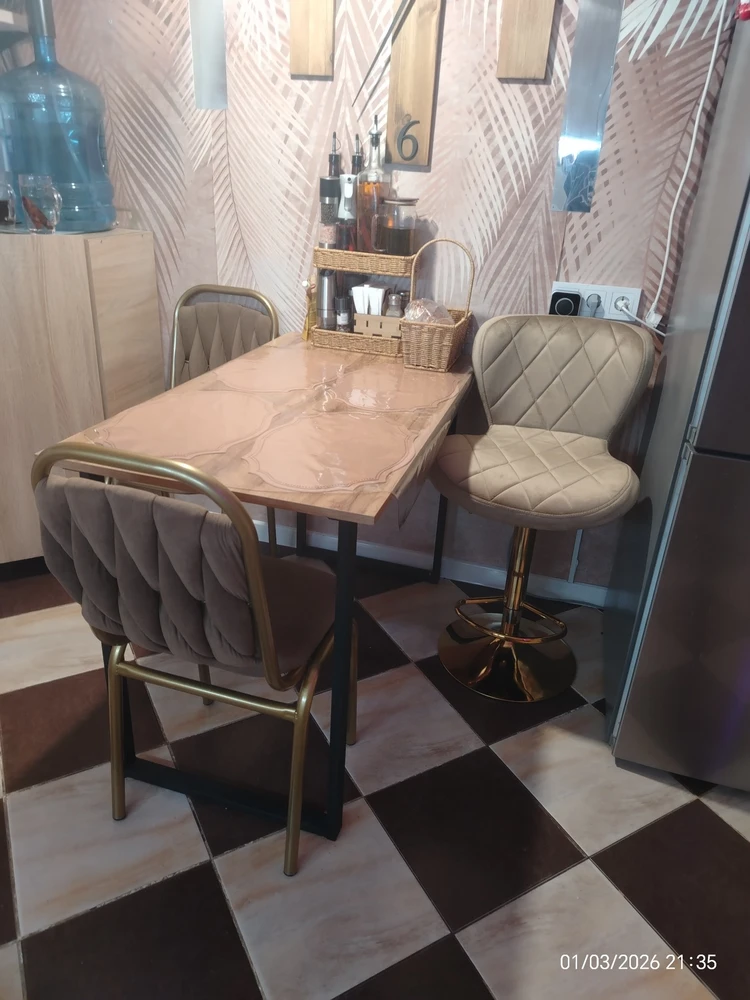 Барный стул Porch dark beige / chrome фото покупателя 10