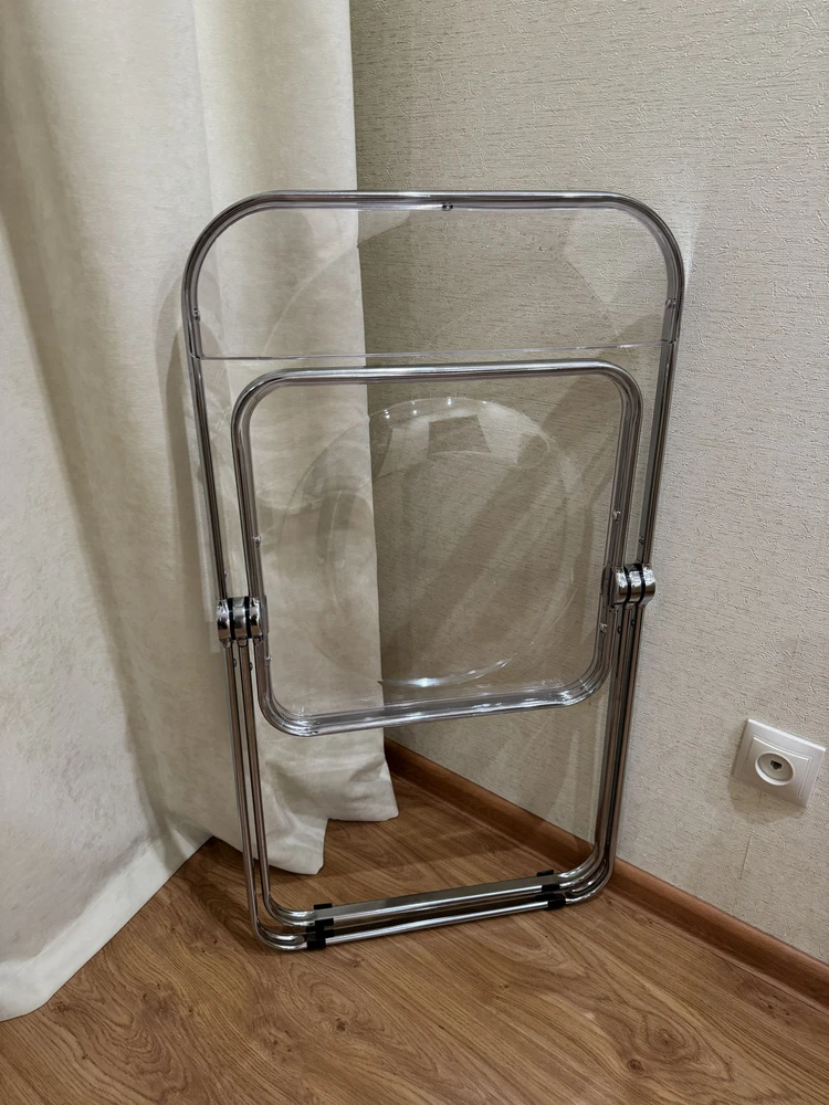 Пластиковый стул Fold складной clear gray-blue фото покупателя 21