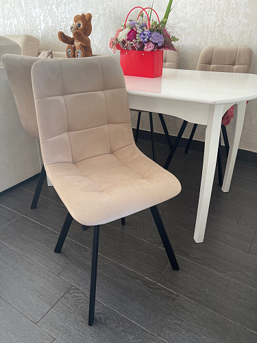 Стул на металлокаркасе Чилли К светло-серый велюр / черный каркас фото покупателя 170