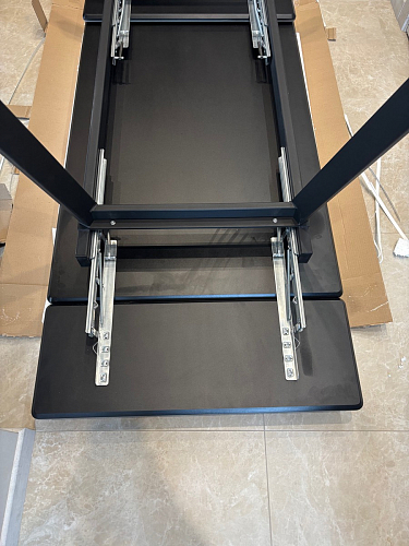 Керамический стол Норман 140(200)х80 серый мрамор larka grey / черный фото покупателя 24