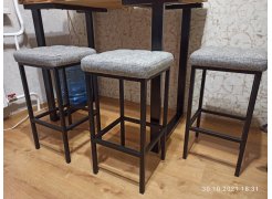 Барный стул Лофт кожзам темно-серый / черный матовый фото покупателя 191