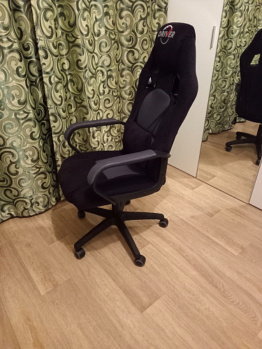 Компьютерное кресло Driver/Драйвер кожзам черный / ткань черный фото покупателя 5