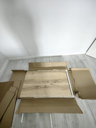 Письменный стол Клер Лофт дуб делано светлый / белый матовый фото покупателя 31