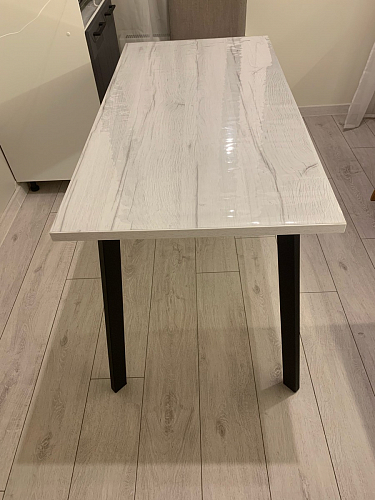 Деревянный стол Барон О 200 х 90 белая пленка шагрень / белый фото покупателя 69