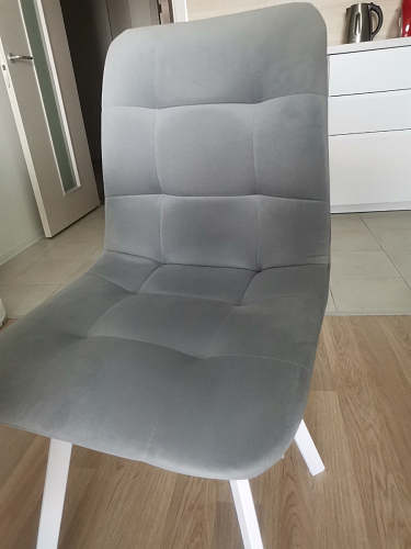 Стул на металлокаркасе Чилли К светло-серый велюр / черный каркас фото покупателя 192