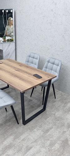 Деревянный стол Лота Лофт 140х80 черный матовый / бетон светлый фото покупателя 69