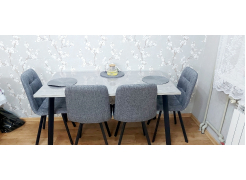 Стол Тринити Лофт 120 32 мм бетон / черный матовый фото покупателя 453