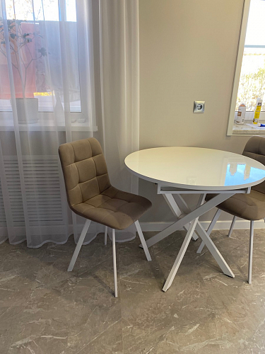 Стул на металлокаркасе Чилли К светло-серый велюр / черный каркас фото покупателя 476