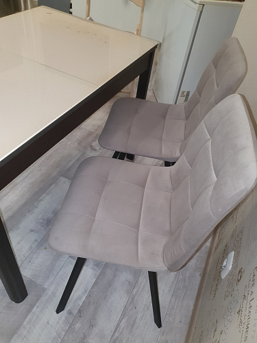 Стул на металлокаркасе Чилли К светло-серый велюр / черный каркас фото покупателя 999