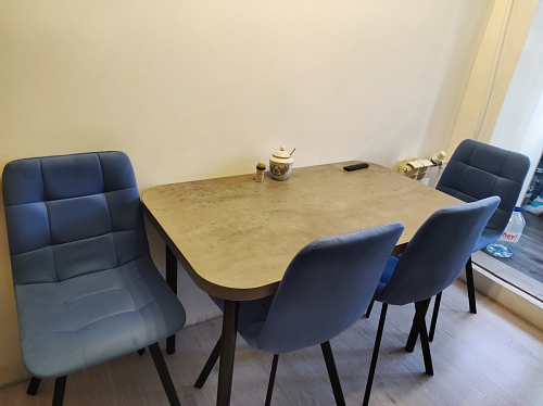 Стул на металлокаркасе Чилли синяя ткань / белый фото покупателя 1195