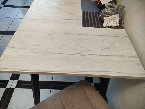 Деревянный стол Колон Лофт 120(160) х 75 черный матовый / бетон фото покупателя 31