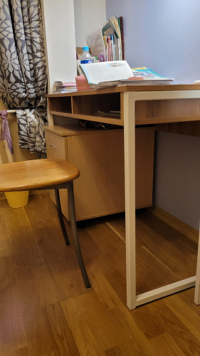 Письменный стол Леон Лофт дуб делано светлый / белый матовый фото покупателя 157