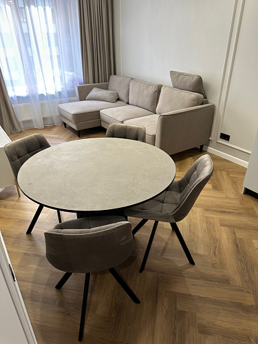 Керамический стол Барел 110 patagonoa bianco repose / черный фото покупателя 20