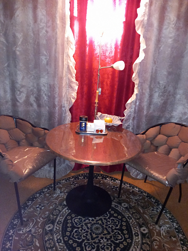 Стол Тулип 80х73 мрамор черный / белый фото покупателя 110