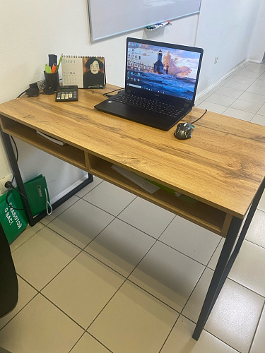 Письменный стол Леон Лофт дуб делано светлый / белый матовый фото покупателя 85