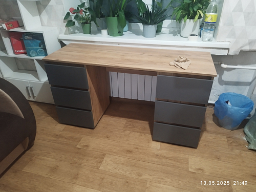 Письменный стол Элла ПС 02 белый / дуб крафт золото фото покупателя 15