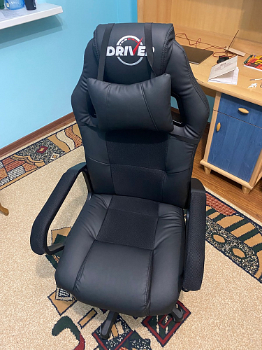 Компьютерное кресло Driver/Драйвер кожзам черный / ткань черный фото покупателя 158