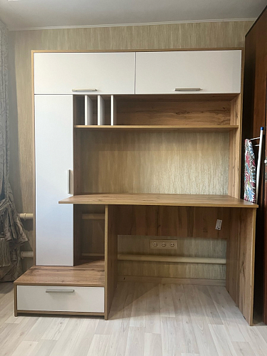 Письменный стол Лайт 03.243 дуб золотой (craft) / белый премиум фото покупателя 107