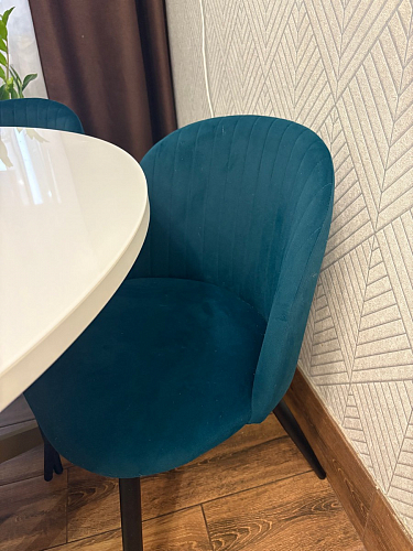 Стул на металлокаркасе Gabi dark beige / black / silver фото покупателя 637