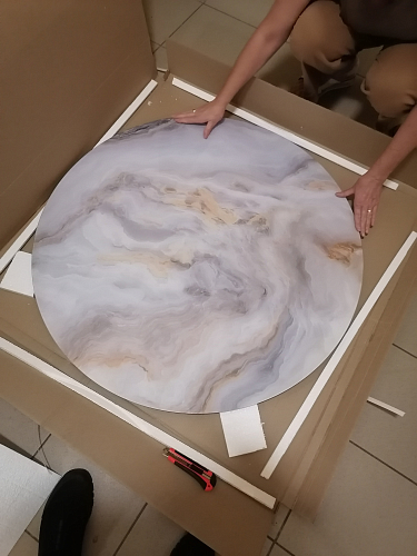 Стеклянный стол Анселм кианит / черный / золото фото покупателя 6