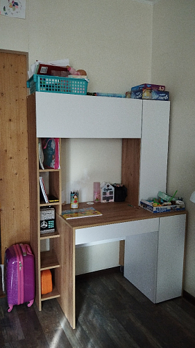 Письменный стол Комфорт 12.71 дуб золотой craft / белая аляска  - Уцененный экземпляр фото покупателя 86