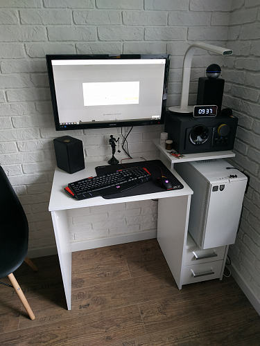 Компьютерный стол Джаз-24 левый дуб молочный фото покупателя 10