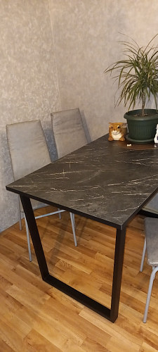 Стол Лота Лофт 120 32 мм бетон / черный матовый фото покупателя 265