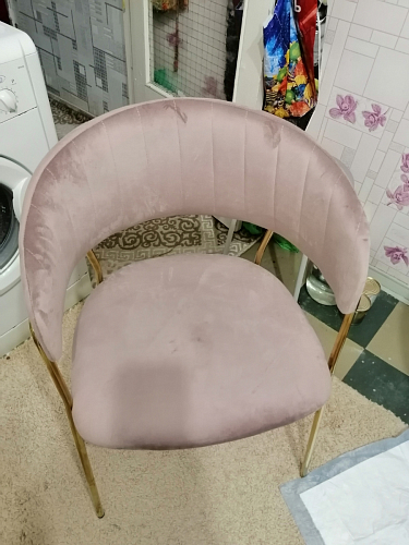 Стул на металлокаркасе Kamelia зеленый / золото фото покупателя 56