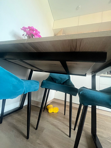 Стол Лота Лофт 120 32 мм бетон / черный матовый фото покупателя 112