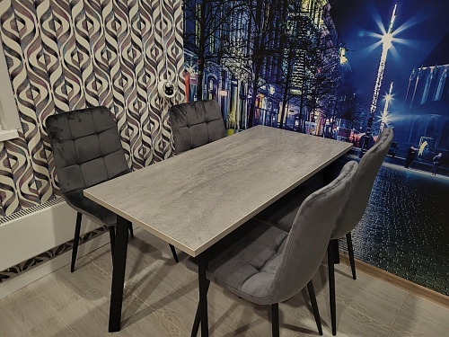 Стол Тринити Лофт 120 32 мм бетон / черный матовый фото покупателя 270