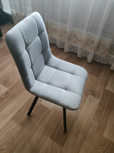 Стул на металлокаркасе Чилли К светло-серый велюр / черный каркас фото покупателя 711