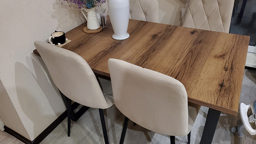 Стол Лота Лофт 140 25 мм черный матовый / бетон фото покупателя 313