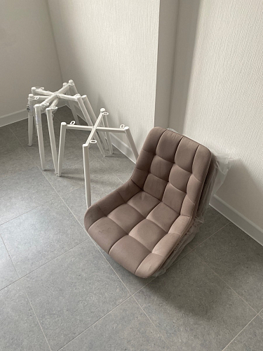 Стул на металлокаркасе Челси бежевый / черный фото покупателя 32