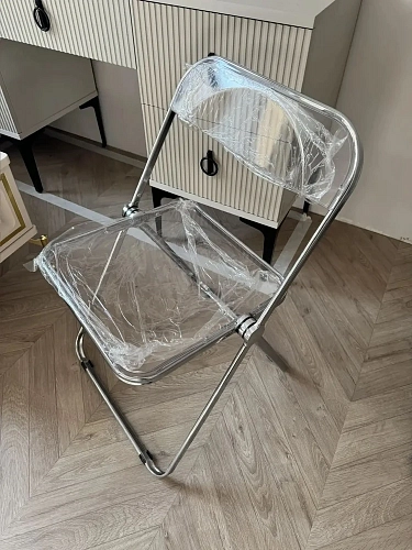 Пластиковый стул Fold складной clear gray-blue фото покупателя 3