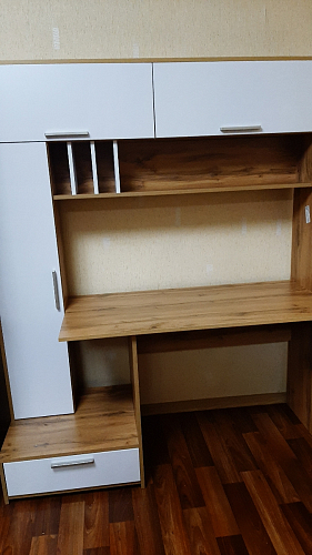 Письменный стол Лайт 03.243 дуб золотой (craft) / белый премиум фото покупателя 188