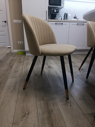 Стул на металлокаркасе Gabi dark beige / black / silver фото покупателя 295