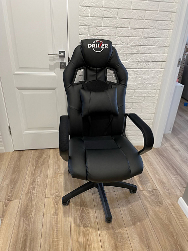 Компьютерное кресло Driver/Драйвер кожзам черный / ткань черный фото покупателя 149