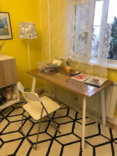 Стол Тринити Лофт 120 32 мм бетон / черный матовый фото покупателя 468