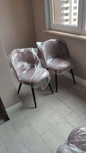 Стул на металлокаркасе Gabi 1 light purple / black / gold фото покупателя 218