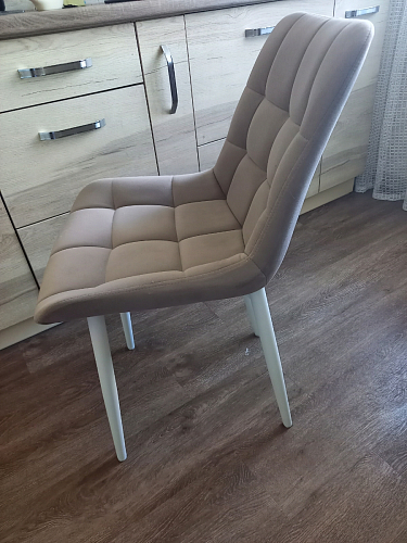 Стул на металлокаркасе Челси бежевый / белый каркас фото покупателя 164