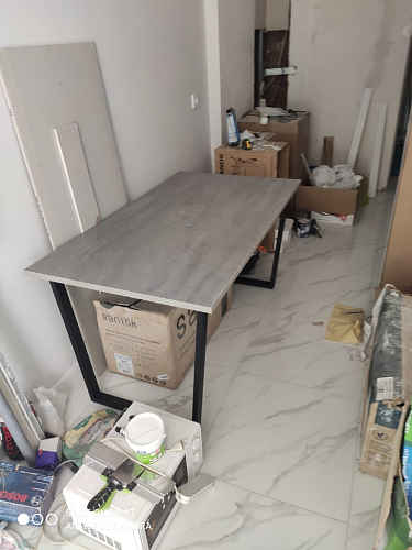 Деревянный стол Лота Лофт 120х75 белый матовый / дуб крафт золотой фото покупателя 274